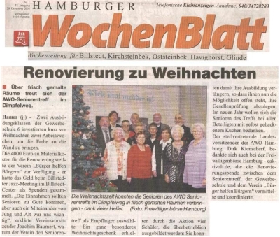 Renovierung des AWO Seniorentreffs in Hamburg-Hamm