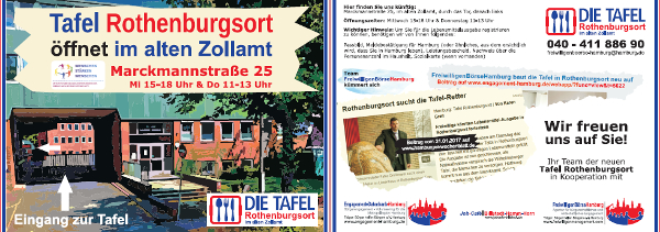 Helfer für die neue Tafel Rothenburgsort gesucht